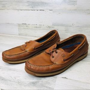 Sperry Mens Leather Top Sider Boat Shoes Sz 14